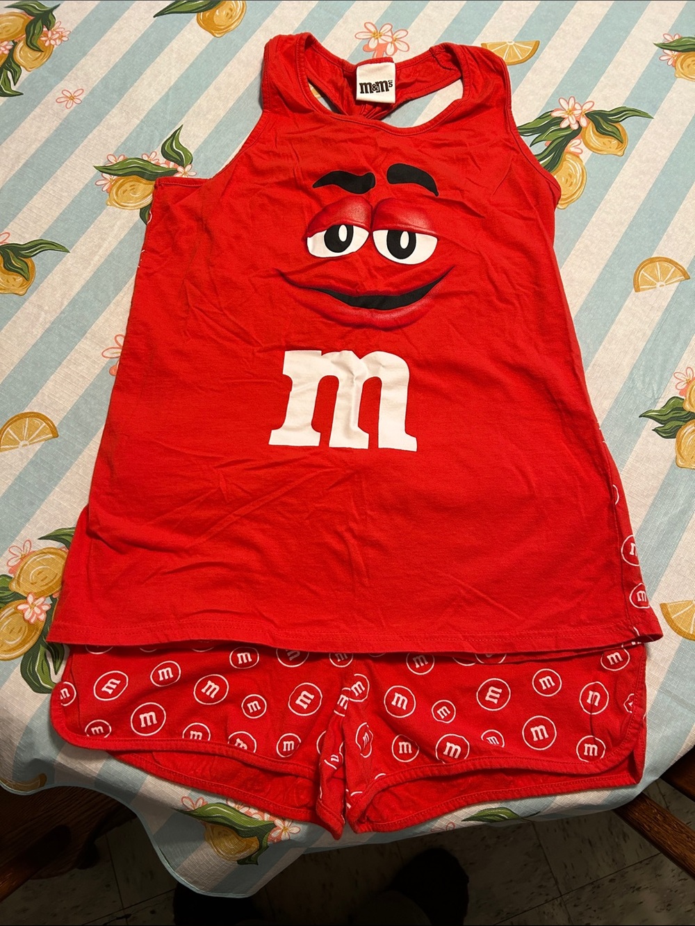 M&M'S Red Racerback Tank and Printed Shorts Pajama Set